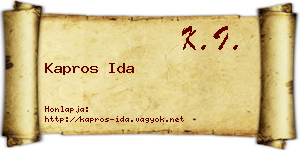Kapros Ida névjegykártya