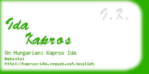 ida kapros business card
